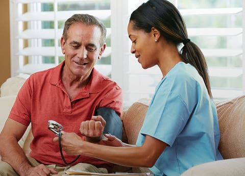 Prostate Cancer Patient and Nurse